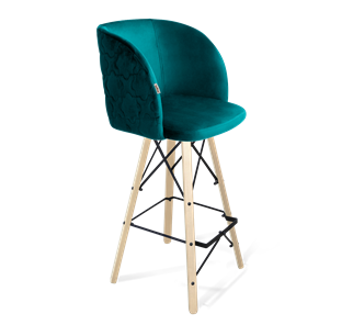 Барный стул SHT-ST33-1 / SHT-S80 (альпийский бирюзовый/прозрачный лак/черный) в Тюмени