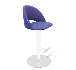 Барный стул SHT-ST34 / SHT-S128 (синий мираж/хром/белый муар) в Тюмени