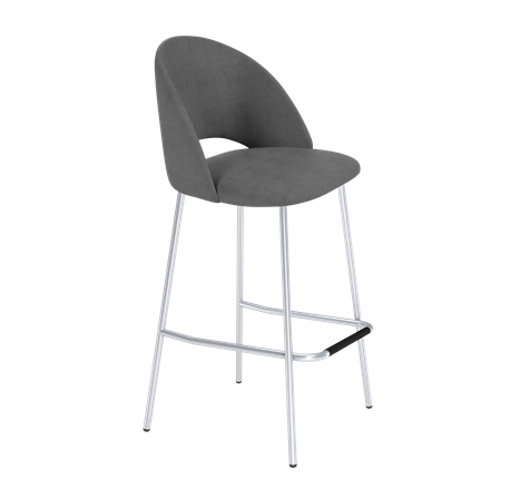 Барный стул SHT-ST34 / SHT-S29P (платиново-серый/хром лак) в Заводоуковске - изображение