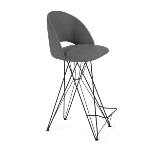 Барный стул SHT-ST34 / SHT-S66 (платиново-серый/черный муар) в Тюмени - предосмотр