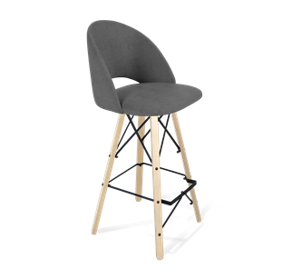 Барный стул SHT-ST34 / SHT-S80 (платиново-серый/прозрачный лак/черный) в Тюмени