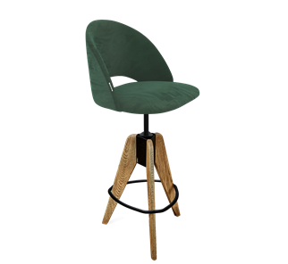 Барный стул SHT-ST34 / SHT-S92 (лиственно-зеленый/браш.коричневый/черный муар) в Заводоуковске