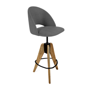 Барный стул SHT-ST34 / SHT-S92 (платиново-серый/браш.коричневый/черный муар) в Тюмени