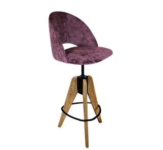 Барный стул SHT-ST34 / SHT-S92 (вишневый джем/браш.коричневый/черный муар) в Тюмени