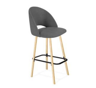 Барный стул SHT-ST34 / SHT-S94 (платиново-серый/прозрачный лак/черный муар) в Тюмени