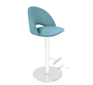 Барный стул SHT-ST34-1 / SHT-S128 (голубая пастель/хром/белый муар) в Тюмени