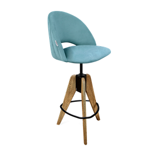 Барный стул SHT-ST34-1 / SHT-S92 (голубая пастель/браш.коричневый/черный муар) в Тюмени