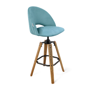Барный стул SHT-ST34-1 / SHT-S93 (голубая пастель/браш.коричневый/черный муар) в Тюмени