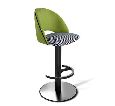 Барный стул SHT-ST34-3 / SHT-S137 (оливковый/гусиная лапка/стальной/черный муар) в Тюмени - изображение