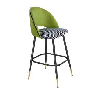 Барный стул SHT-ST34-3 / SHT-S148 (оливковый/гусиная лапка/черный муар/золото) в Тюмени