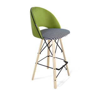 Барный стул SHT-ST34-3 / SHT-S80 (оливковый/гусиная лапка/прозрачный лак/черный) в Тюмени - предосмотр