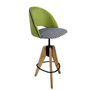 Барный стул SHT-ST34-3 / SHT-S92 (оливковый/гусиная лапка/браш.коричневый/черный муар) в Тюмени