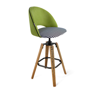 Барный стул SHT-ST34-3 / SHT-S93 (оливковый/гусиная лапка/браш.коричневый/черный муар) в Тюмени