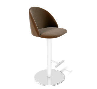 Барный стул SHT-ST35 / SHT-S128 (кофейный ликер/хром/белый муар) в Тюмени