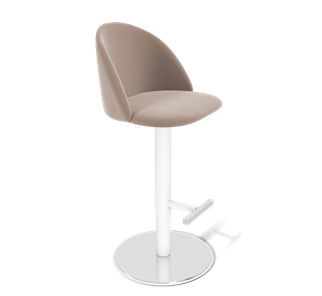 Барный стул SHT-ST35 / SHT-S128 (латте/хром/белый муар) в Тюмени