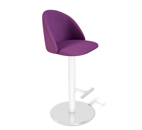 Барный стул SHT-ST35 / SHT-S128 (ягодное варенье/хром/белый муар) в Тюмени - изображение