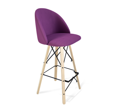 Барный стул SHT-ST35 / SHT-S80 (ягодное варенье/прозрачный лак/черный) в Тюмени - изображение
