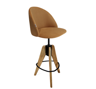 Барный стул SHT-ST35 / SHT-S92 (горчичный/браш.коричневый/черный муар) в Тюмени