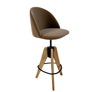 Барный стул SHT-ST35 / SHT-S92 (кофейный ликер/браш.коричневый/черный муар) в Тюмени