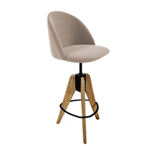 Барный стул SHT-ST35 / SHT-S92 (латте/браш.коричневый/черный муар) в Тюмени