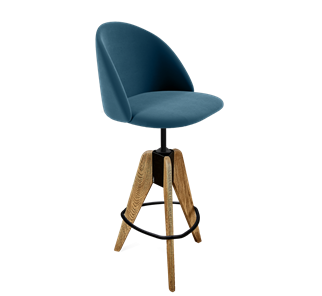 Барный стул SHT-ST35 / SHT-S92 (тихий океан/браш.коричневый/черный муар) в Тюмени