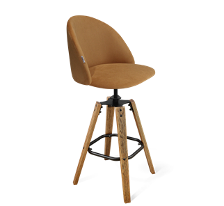 Барный стул SHT-ST35 / SHT-S93 (горчичный/браш.коричневый/черный муар) в Тюмени