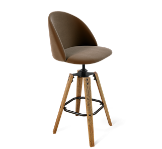 Барный стул SHT-ST35 / SHT-S93 (кофейный ликер/браш.коричневый/черный муар) в Тюмени