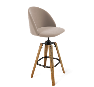 Барный стул SHT-ST35 / SHT-S93 (латте/браш.коричневый/черный муар) в Тюмени
