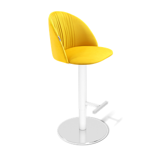 Барный стул SHT-ST35-1 / SHT-S128 (имперский жёлтый/хром/белый муар) в Тюмени