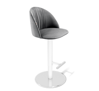 Барный стул SHT-ST35-1 / SHT-S128 (угольно-серый/хром/белый муар) в Тюмени