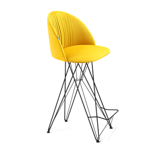 Барный стул SHT-ST35-1 / SHT-S66 (имперский жёлтый/черный муар) в Тюмени