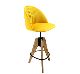 Барный стул SHT-ST35-1 / SHT-S92 (имперский жёлтый/браш.коричневый/черный муар) в Тюмени