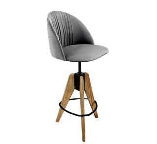 Барный стул SHT-ST35-1 / SHT-S92 (угольно-серый/браш.коричневый/черный муар) в Тюмени