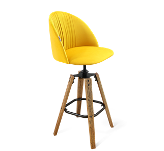 Барный стул SHT-ST35-1 / SHT-S93 (имперский жёлтый/браш.коричневый/черный муар) в Тюмени - предосмотр