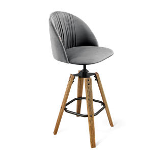 Барный стул SHT-ST35-1 / SHT-S93 (угольно-серый/браш.коричневый/черный муар) в Тюмени