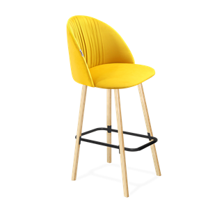 Барный стул SHT-ST35-1 / SHT-S94 (имперский жёлтый/прозрачный лак/черный муар) в Тюмени - предосмотр