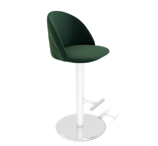 Барный стул SHT-ST35-2 / SHT-S128 (лиственно-зеленый/хром/белый муар) в Тюмени
