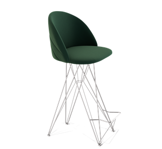 Барный стул SHT-ST35-2 / SHT-S66 (лиственно-зеленый/хром лак) в Тюмени