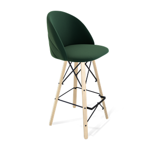 Барный стул SHT-ST35-2 / SHT-S80 (лиственно-зеленый/прозрачный лак/черный) в Тюмени
