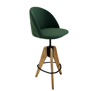Барный стул SHT-ST35-2 / SHT-S92 (лиственно-зеленый/браш.коричневый/черный муар) в Заводоуковске