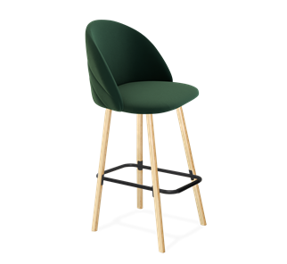 Барный стул SHT-ST35-2 / SHT-S94 (лиственно-зеленый/прозрачный лак/черный муар) в Тюмени