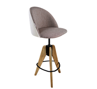 Барный стул SHT-ST35-3 / SHT-S92 (тростниковый сахар/зефирный/браш.коричневый/черный муар) в Тюмени
