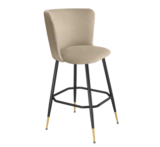 Барный стул SHT-ST36 / SHT-S148 (ванильный крем/черный муар/золото) в Тюмени