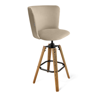 Барный стул SHT-ST36 / SHT-S93 (ванильный крем/браш.коричневый/черный муар) в Тюмени