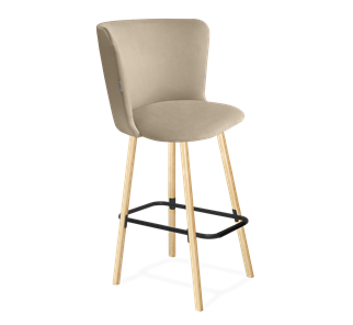Барный стул SHT-ST36 / SHT-S94 (ванильный крем/прозрачный лак/черный муар) в Тюмени