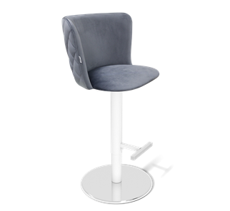 Барный стул SHT-ST36-3 / SHT-S128 (нейтральный серый/хром/белый муар) в Тюмени