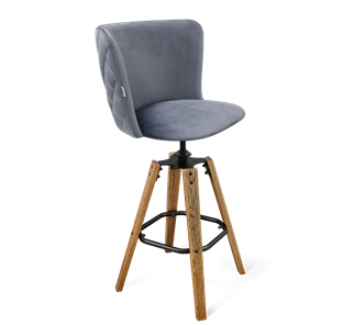 Барный стул SHT-ST36-3 / SHT-S93 (нейтральный серый/браш.коричневый/черный муар) в Тюмени