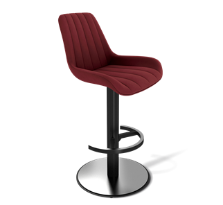 Барный стул SHT-ST37 / SHT-S137 (рубиновое вино/стальной/черный муар) в Тюмени - предосмотр