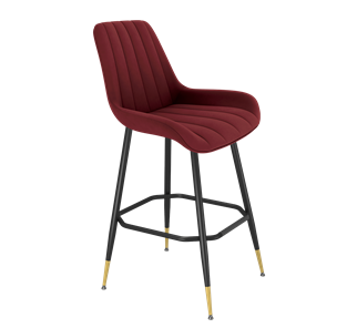 Барный стул SHT-ST37 / SHT-S148 (рубиновое вино/черный муар/золото) в Тюмени - предосмотр