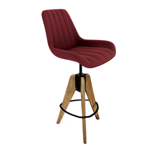 Барный стул SHT-ST37 / SHT-S92 (рубиновое вино/браш.коричневый/черный муар) в Тюмени - предосмотр